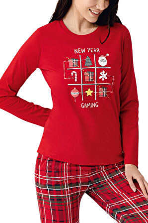 Arnetta Kadın Kırmızı Pijama Takımı 3512 