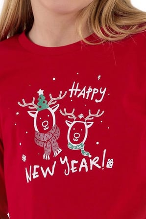 Arnetta Kız Çocuk Kırmızı Uzun Kollu Pijama Takımı 3514-S