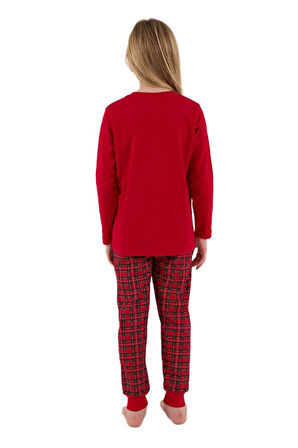 Arnetta Kız Çocuk Kırmızı Uzun Kollu Pijama Takımı 3514-G 