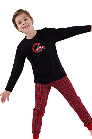 Arnetta Erkek Çocuk Siyah Garson Boy Pijama Takımı 3515-G 