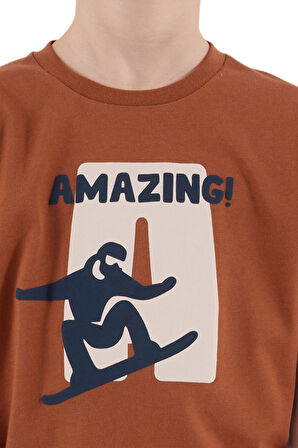 Arnetta Erkek Çocuk Kahve Pijama Takımı 3516-2 