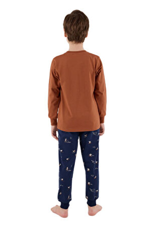 Arnetta Erkek Çocuk Kahve Pijama Takımı 3516-2 