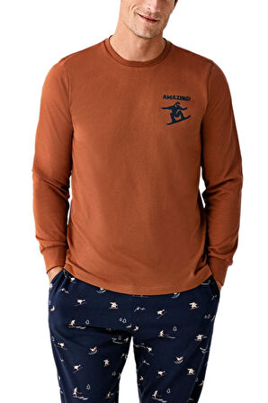 Arnetta Erkek Kahve Pijama Takımı 3516-S 