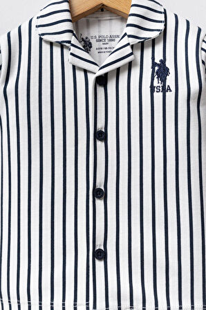 U.S. Polo Assn. Erkek Bebek Gömlek Pijama Beyaz