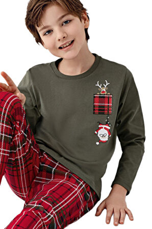 Arnetta Erkek Çocuk Yeşil Pijama Takımı 3513-2 