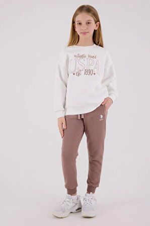 U.S. Polo Assn. Kız Çocuk Eşofman Takımı Beyaz