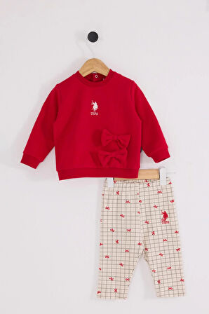 U.S. Polo Assn. Kız Bebek 2'li Takım Kırmızı