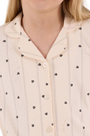 Arnetta Kız Çocuk Krem Uzun Kollu Pijama Takımı 3435-G 