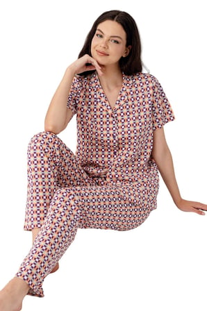GÖMLEK PİJAMA TAKIM KADIN AR3562 MOR M