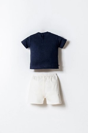 U.S. Polo Assn Erkek Bebek  2 li Şort T-shirt Takım Lacivert