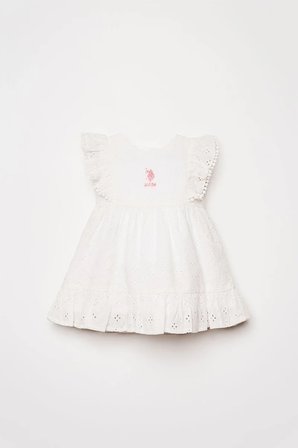 U.S. Polo Assn Kız Bebek  Elbise Beyaz