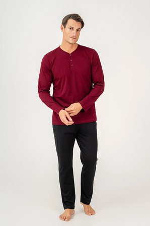 Arnetta 3694 Erkek Uzun Kol Pijama Takımı-Bordo