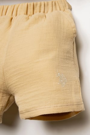 U.S.POLO ASSN. ERKEK BEBEK ŞORT GÖMLEK TAKIM - KUM