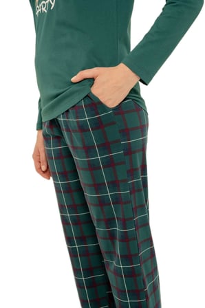Arnetta Kadın Yeşil Uzun Kollu Pijama Takımı 3732-S 