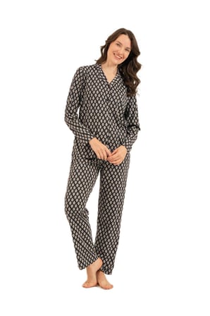 Arnetta Kadın Antrasit Uzun Kollu Pijama Takımı 3750-S 