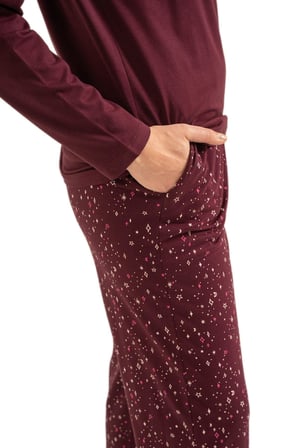Arnetta Kadın Mürdüm Uzun Kol Pijama Takım 3775-S 