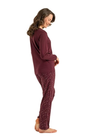Arnetta Kadın Mürdüm Uzun Kol Pijama Takım 3775-S 