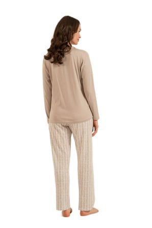 Arnetta Kadın Vizon Uzun Kol Pijama Takım 3779-S 
