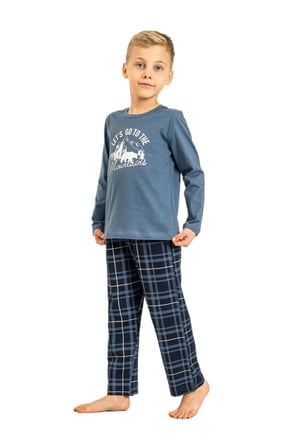 Arnetta Erkek Çocuk İndigo Uzun Kol Pijama Takımı 3832-3 