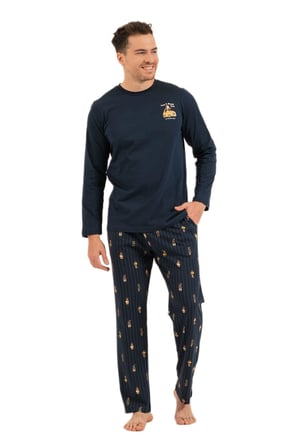 Arnetta Erkek Lacivert Uzun Kol Pijama Takımı 3833-S 