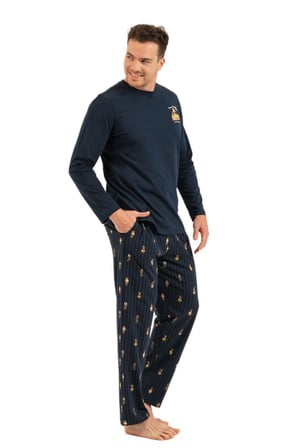 Arnetta Erkek Lacivert Uzun Kol Pijama Takımı 3833-S 