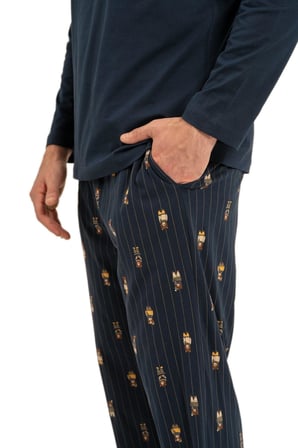 Arnetta Erkek Lacivert Uzun Kol Pijama Takımı 3833-S 