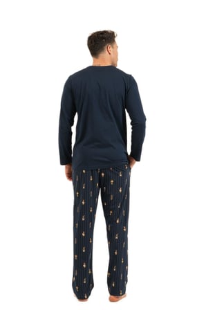 Arnetta Erkek Lacivert Uzun Kol Pijama Takımı 3833-S 