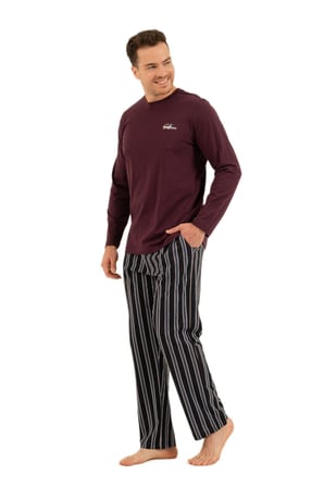 Arnetta Erkek Lacivert Uzun Kol Pijama Takımı 3835-S 