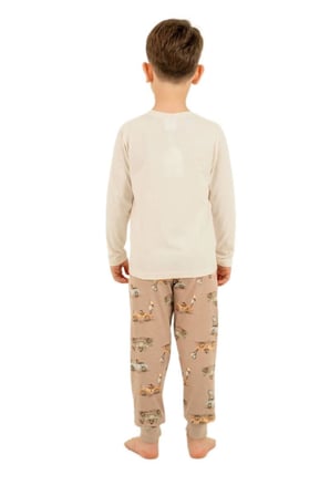 Rolypoly Erkek Çocuk Beyaz Uzun Kol Pijama Takımı 3875-3 