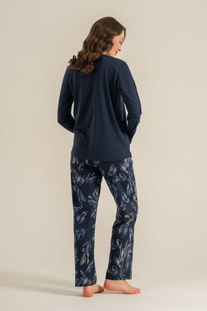 Kadın You Look Amazing Today Lacivert Uzun Kol Pijama Takım PC9257-S-V1
