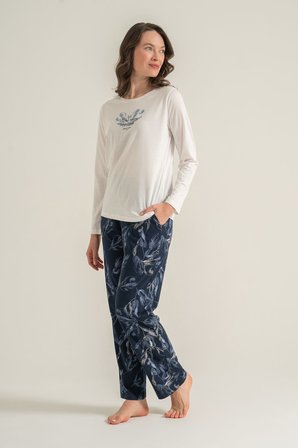 Kadın You Look Amazing Today Krem Uzun Kol Pijama Takım PC9257-S-V2