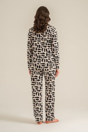 Kadın Krem Gömlek Pijama Takımı PC9301-S-V1