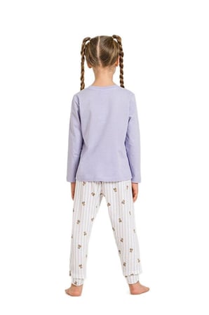 Rolypoly Kız Çocuk Uzun Kol Lila Pijama Takımı 3912-G 