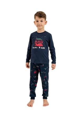 RolyPoly Erkek Çocuk Lacivert Uzun Kol Pijama Takımı 3939-3 