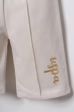 U.S. Polo Assn Kız Bebek Nakışlı Uzun Kol 2 li Takım Ekru