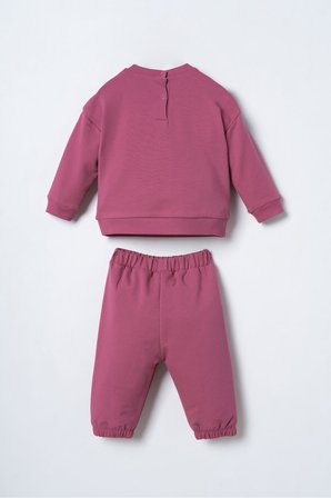 Nakışlı Kız Bebek Mor Uzun Kol Pijama Takım USB3245-C-V2