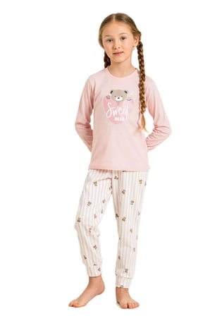 Rolypoly Kız Çocuk Pembe Uzun Kol Pijama Takımı 3911-3 