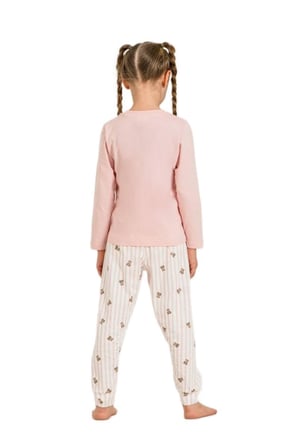 Rolypoly Kız Çocuk Pembe Uzun Kol Pijama Takımı 3911-3 