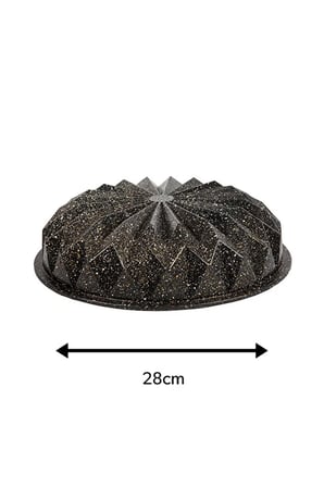 28 cm Kristal Döküm Kek Kalıbı Geometrik Desen Kaydırmaz Taban