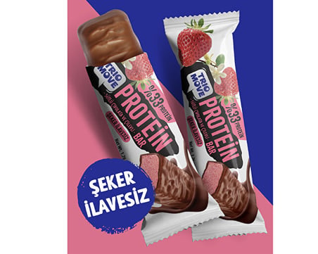 Trio Move Çikolata Kaplamalı Protein Bar - Çilekli Ve Sütlü Çikolatalı 50 G X 9 Adet Protein Bar