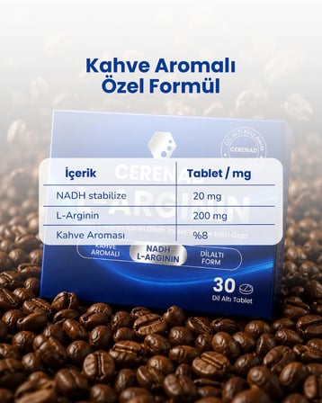 Cerenad+ L-Arginin Dilaltı Tablet, Nadh Ve L-Arginin İçeren Takviye Edici Gıda