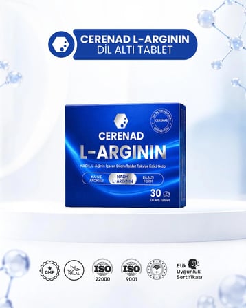 Cerenad+ L-Arginin Dilaltı Tablet, Nadh Ve L-Arginin İçeren Takviye Edici Gıda