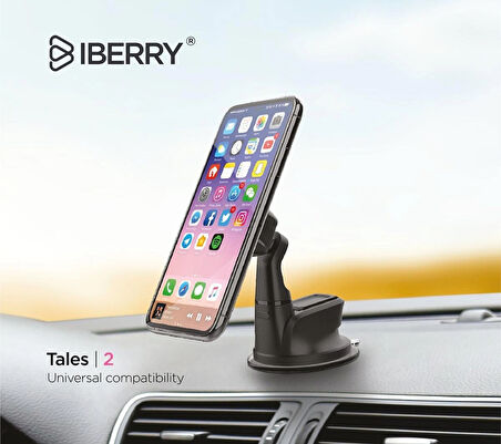 İBERRY TALES2 KIRMIZI VANTUZLU MANYETİK ARAÇ İÇİ TELEFON TUTUCU