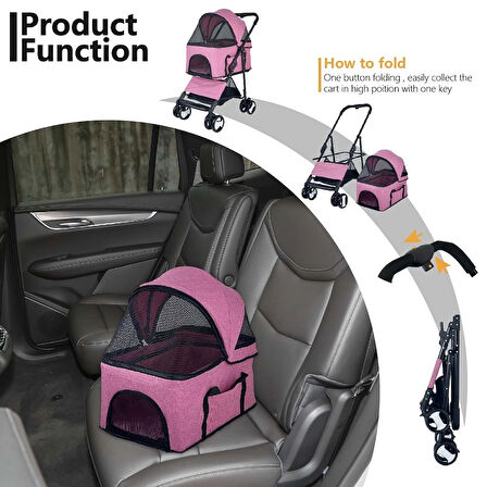 KEDİ & KÖPEK TAŞIMA ARABASI DTC802-PINK