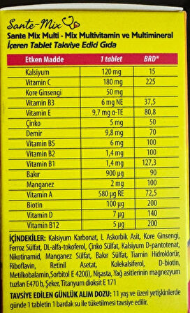 multi-mix ginseng 30 tablet