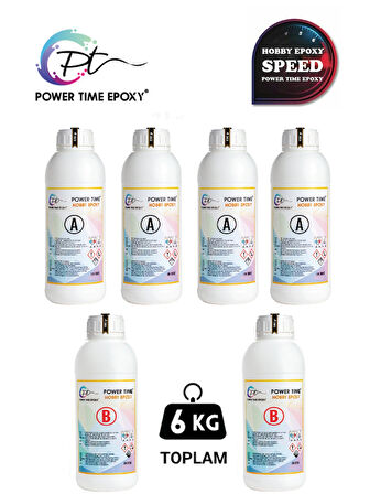 6 Kg Hobi Epoksi Speed/ Hızlı Kuruma/ Ultra Şeffaf Epoksi Reçine Ince Döküm Yoğun Kıvam