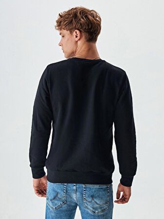 LTB Logolu Bisiklet Yaka Siyah Sweatshırt