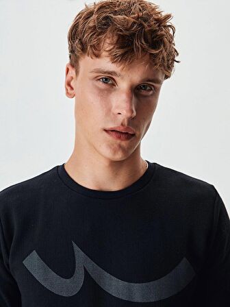 LTB Logolu Bisiklet Yaka Siyah Sweatshırt