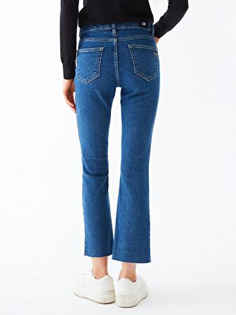 Lynda X Cropped Flare Yüksek Bel Jean Pantolon