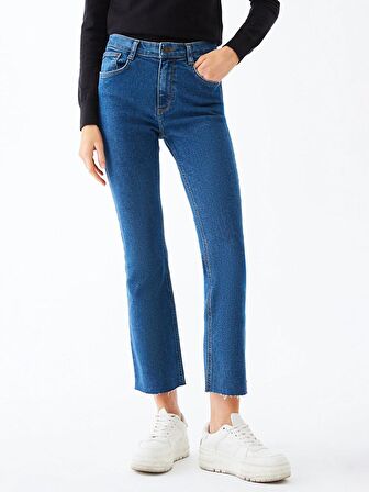 Lynda X Cropped Flare Yüksek Bel Jean Pantolon